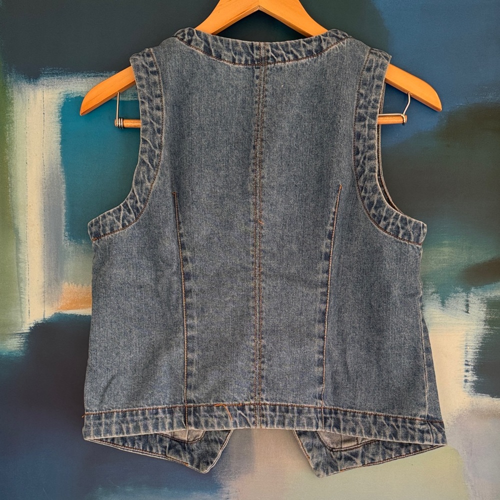 Velvet Heart Blue Denim Vest with Button Accents - Picture 6 of 8